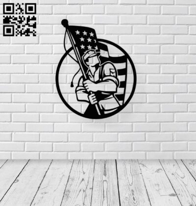 American soldier E0016601 file pd free vector download for laser cut plasma