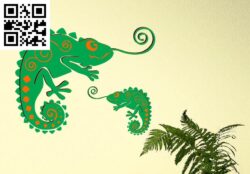 Chameleon G0000346 file cdr and dxf free vector download for CNC cut