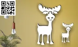 Lovely reindeer G0000314 file cdr and dxf free vector download for CNC cut