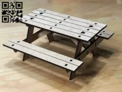 Picnic table E0016742 file pdf free vector download for laser cut