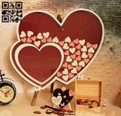 Wedding heart for wishes E0016923 file cdr and dxf free vector download for laser cut