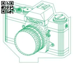 3D illusion led lamp Camera E0017284 cdr and dxf free vector download for laser engraving machine