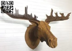 Elk head  E0017312 cdr and dxf free vector download for laser cut