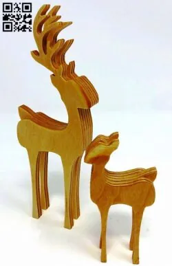 Reindeer E0017349 file cdr and dxf free vector download for Laser cut