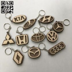 Keychain car E0017563 file cdr and dxf free vector download for laser cut