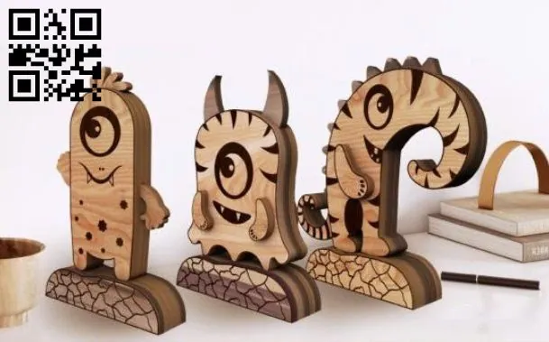 Monsters E0017553 file cdr and dxf free vector download for laser cut