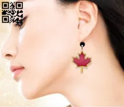 Maple leaf earring  E0017532 file cdr and dxf free vector download for laser cut plasma