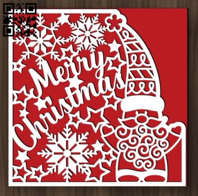 Christmas card E0017837 file cdr and dxf free vector download for laser cut