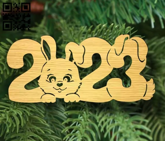 Happy New Year 2023 E0017891 file cdr and dxf free vector download for Laser cut