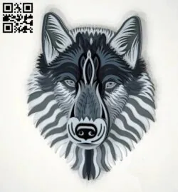 Wolf head E0017957 file cdr and dxf free vector download for laser cut