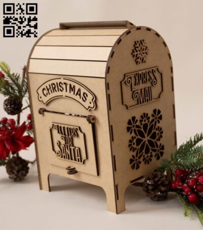 Christmas Mailbox E0018050 file cdr and dxf free vector download for laser cut