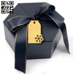 Christmas gift tag E0018070 file cdr and dxf free vector download for laser cut