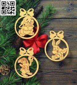 Christmas ball E0018148 file cdr and dxf free vector download for laser cut