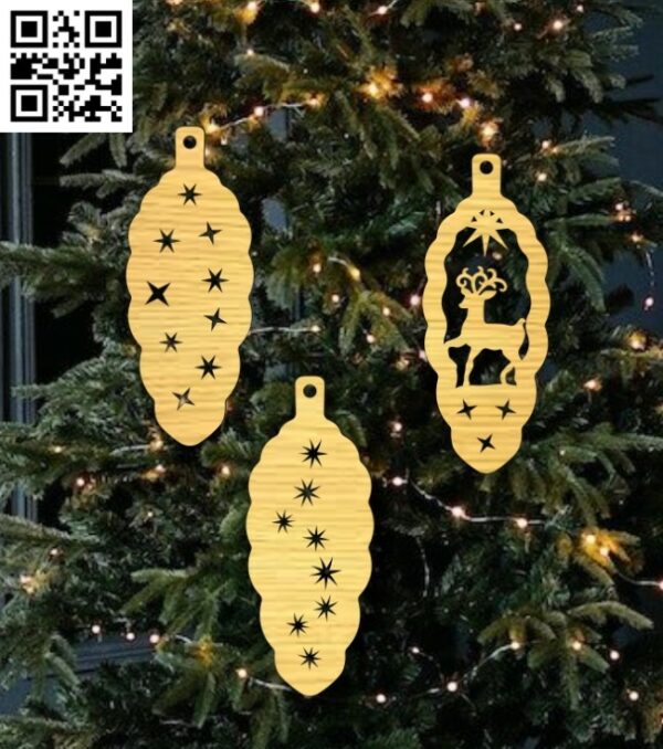 Christmas ornament E0018210 file cdr and dxf free vector download for