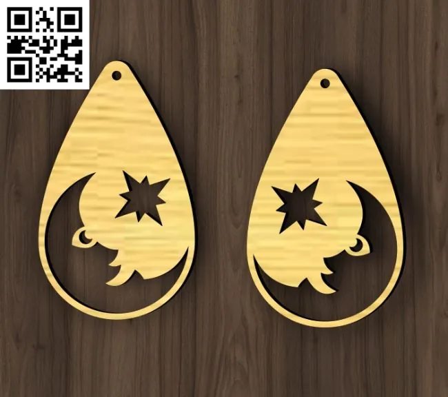 Earrings E0018455 file cdr and dxf free vector download for Laser cut