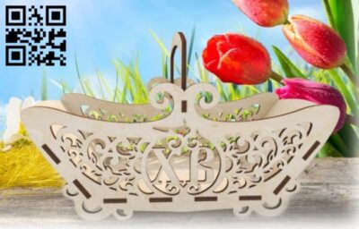 Easter basket E0018816 file cdr and dxf free vector download for laser cut