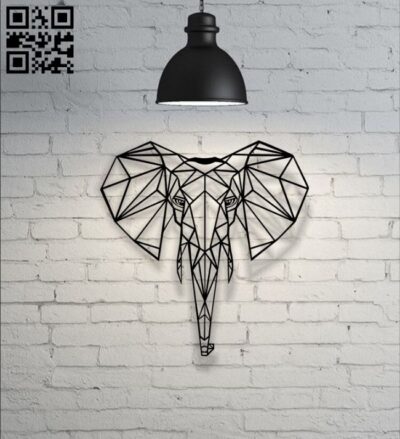 Geometric elephant E0018793 file cdr and dxf free vector download for laser cut plasma