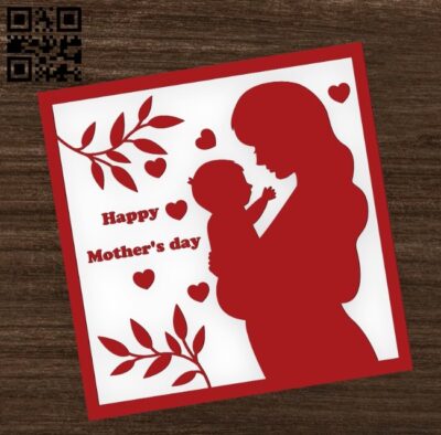 Happy Mother's day card E0019073 file cdr and dxf free vector download for laser cut