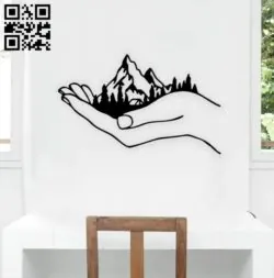 Mountain in hand E0019049 file cdr and dxf free vector download for laser cut plasma