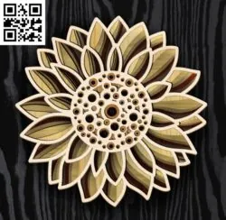 Multilayer Sunflower E0018979 file cdr and dxf free vector download for laser cut