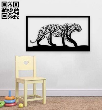 Tiger tree wall art E0019147 file cdr and dxf free vector download for laser cut plasma