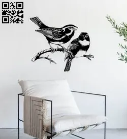 Birds on the branch E0019261 file cdr and dxf free vector download for laser cut plasma