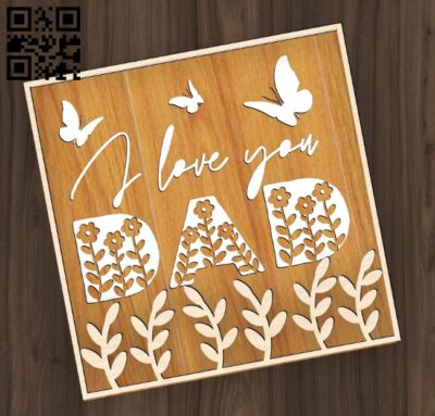 Father's Day E0019346 file cdr and dxf free vector download for laser cut
