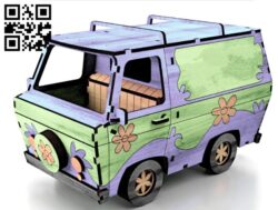 The Mystery Machine E0019224 file cdr and dxf free vector download for Laser cut