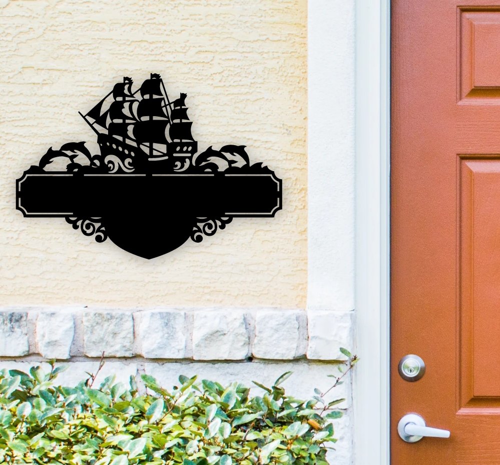 Boat address plate E0019558 file cdr and dxf free vector download for laser cut plasma