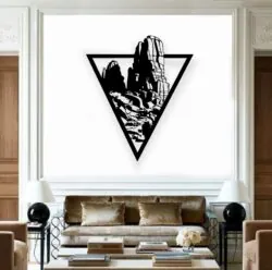 Mountain wall decor E0019419 free vector download for laser cut plasma