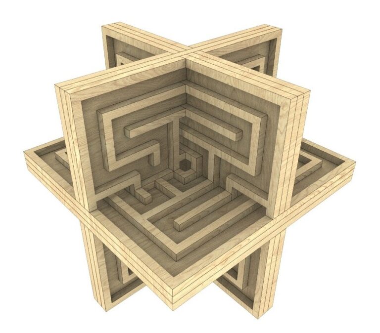 Wooden 3D maze E0019458 file cdr and dxf free vector download for cnc ...