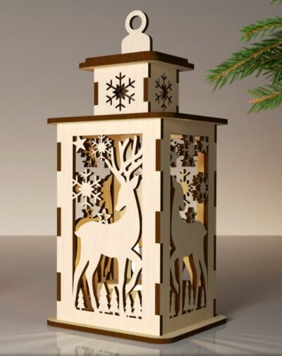 Christmas lantern E0020427 file cdr and dxf free vector download for laser cut