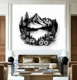 Mountain E0020553 file cdr and dxf free vector download for laser cut plasma