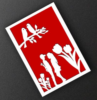 Valentine card E0020559 file cdr and dxf free vector download for laser cut