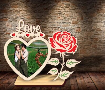 Valentine photo frame E0020618 file cdr and dxf free vector download for Laser cut