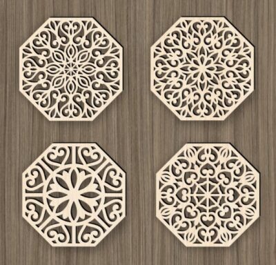Mandala Octagonal E0020839 file cdr and dxf free vector download for laser cut