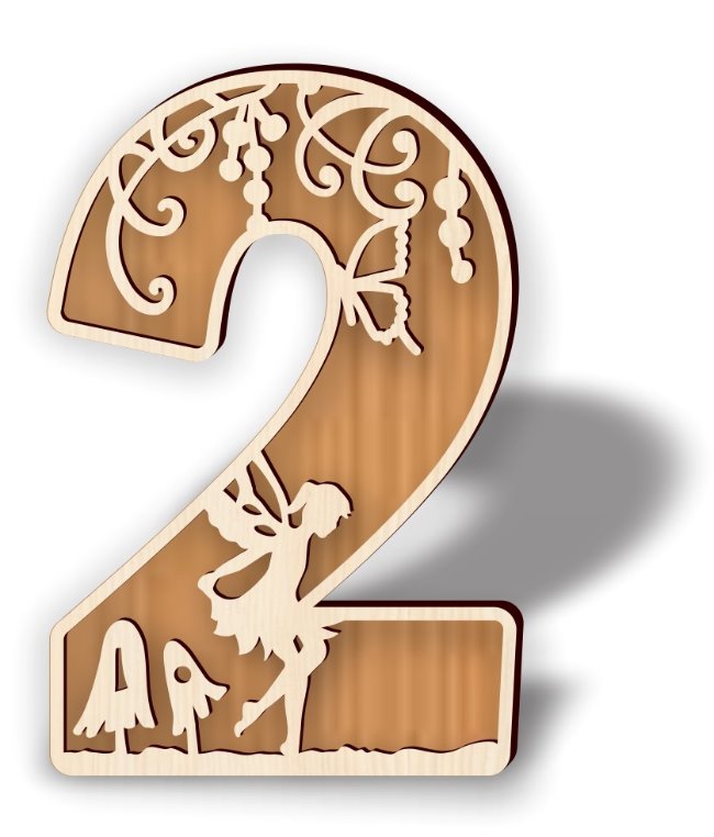 Number 2 E0021135 file cdr and dxf free vector download for laser cut