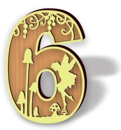 Number 6 E0021139 file cdr and dxf free vector download for laser cut