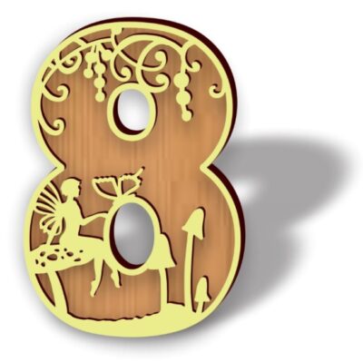 Number 8 E0021141 file cdr and dxf free vector download for laser cut