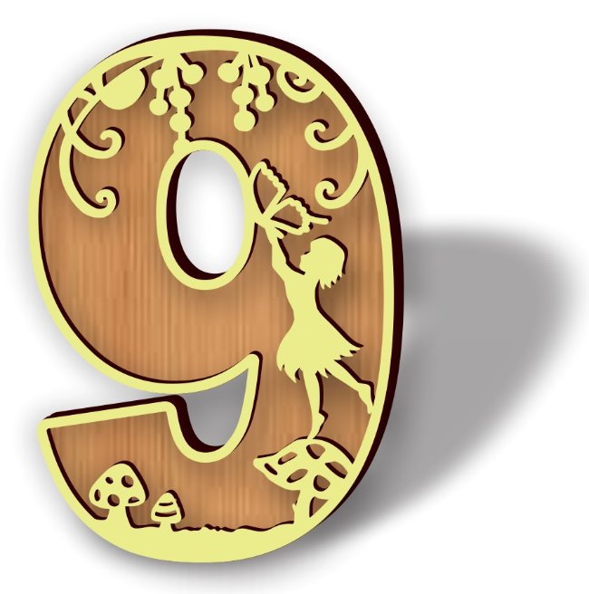 Number 9 E0021142 file cdr and dxf free vector download for laser cut