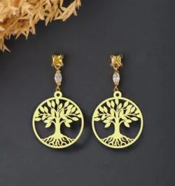 Tree earrings E0021112 file cdr and dxf free vector download for laser cut