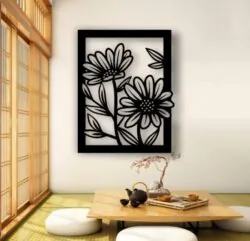 Sunflower wall decor E0021394 file cdr and dxf free vector download for laser cut plasma