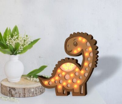 Dinosaur lamp E0021753 file cdr and dxf free vector download for laser cut