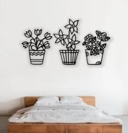 Flowers wall decor E0021767 file cdr and dxf free vector download for laser cut plasma