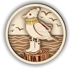 Layered Seagull E0021741 file cdr and dxf free vector download for laser cut