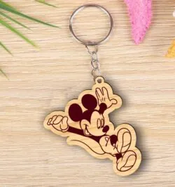 Mickey keychain E0021856 file cdr and dxf free vector download for laser cut