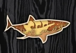 Multilayer shark E0021847 file cdr and dxf free vector download for laser cut