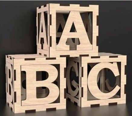 Alphabet box E0022060 file cdr and dxf free vector download for Laser cut