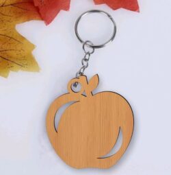 Apple keychain E0022159 file cdr and dxf free vector download for Laser cut