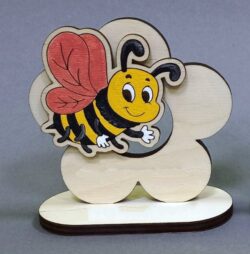 Bee and flower stand E0022296 file cdr and dxf free vector download for Laser cut